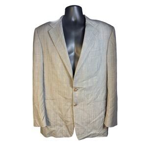 Hickey-Freeman Collection Barney’s New York Khaki Plaid Men’s Blazer 42L
